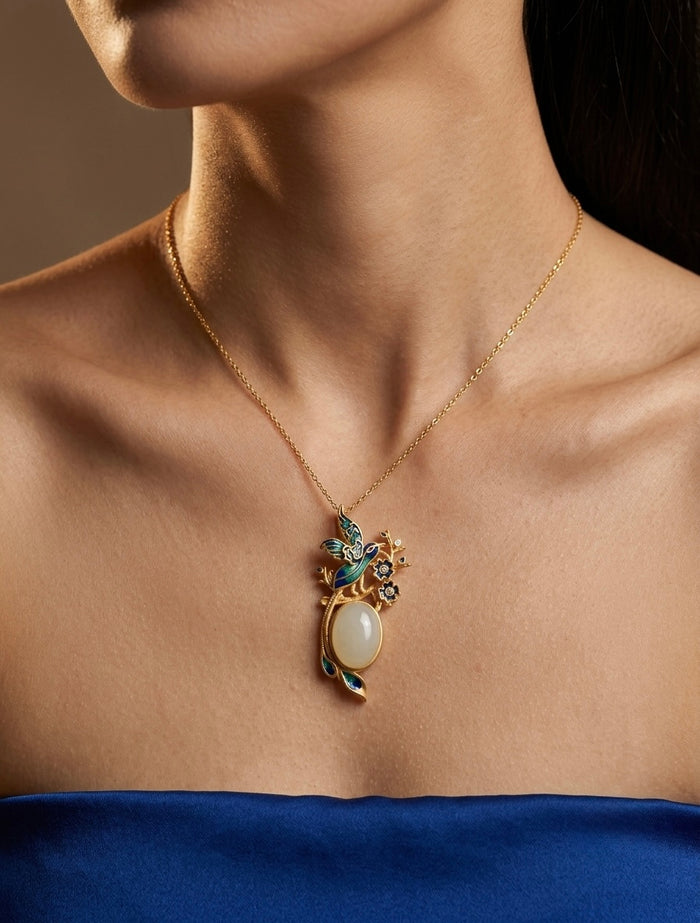 Sparrow & Branch Pendant Necklace